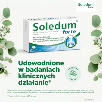 Soledum forte, 200 mg, kapsułki dojelitowe miękkie, 20 szt.