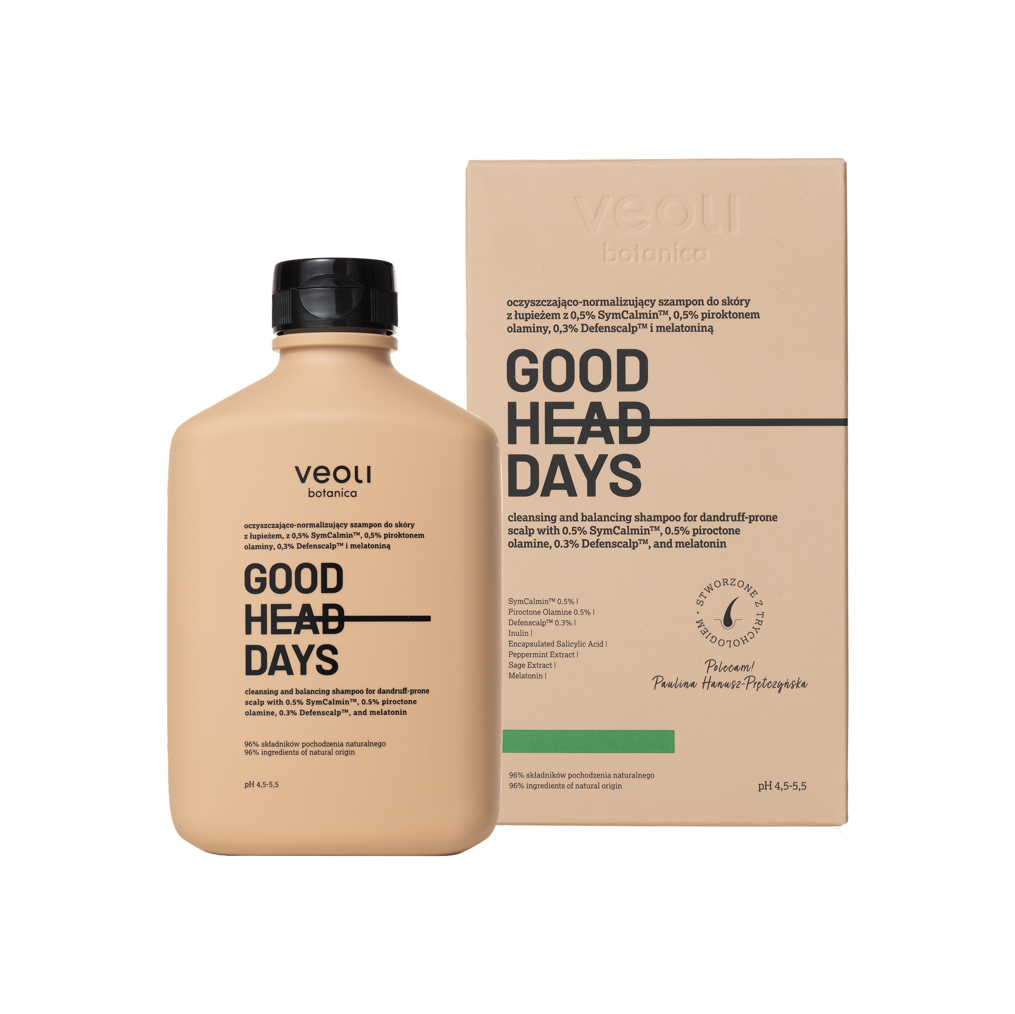 Veoli Botanica Good Head Days oczyszczająco-normalizujący szampon do skóry z łupieżem, 300 ml