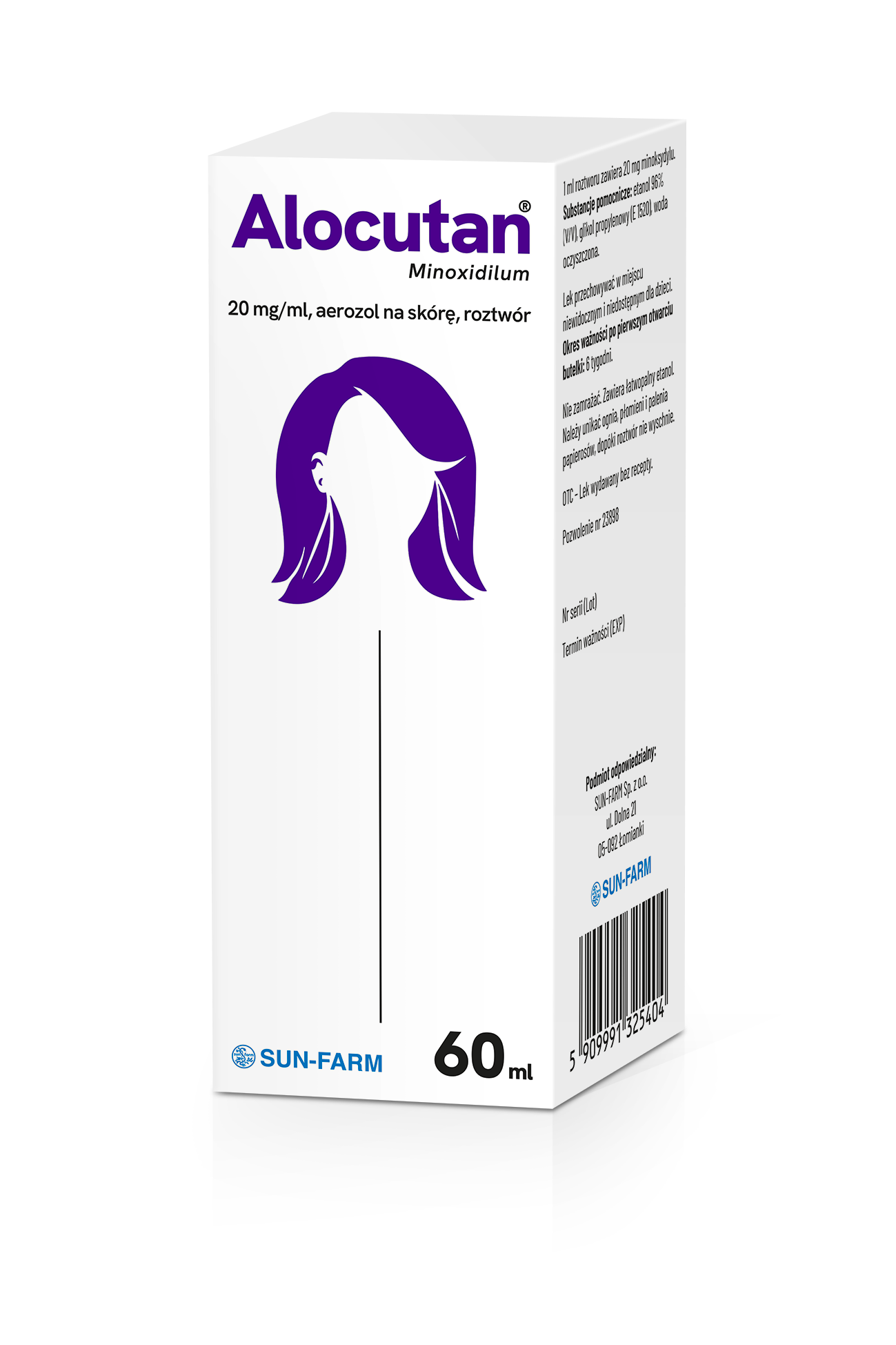 Alocutan 20 mg/ml aerozol na skórę roztwór 60 ml zdjęcie