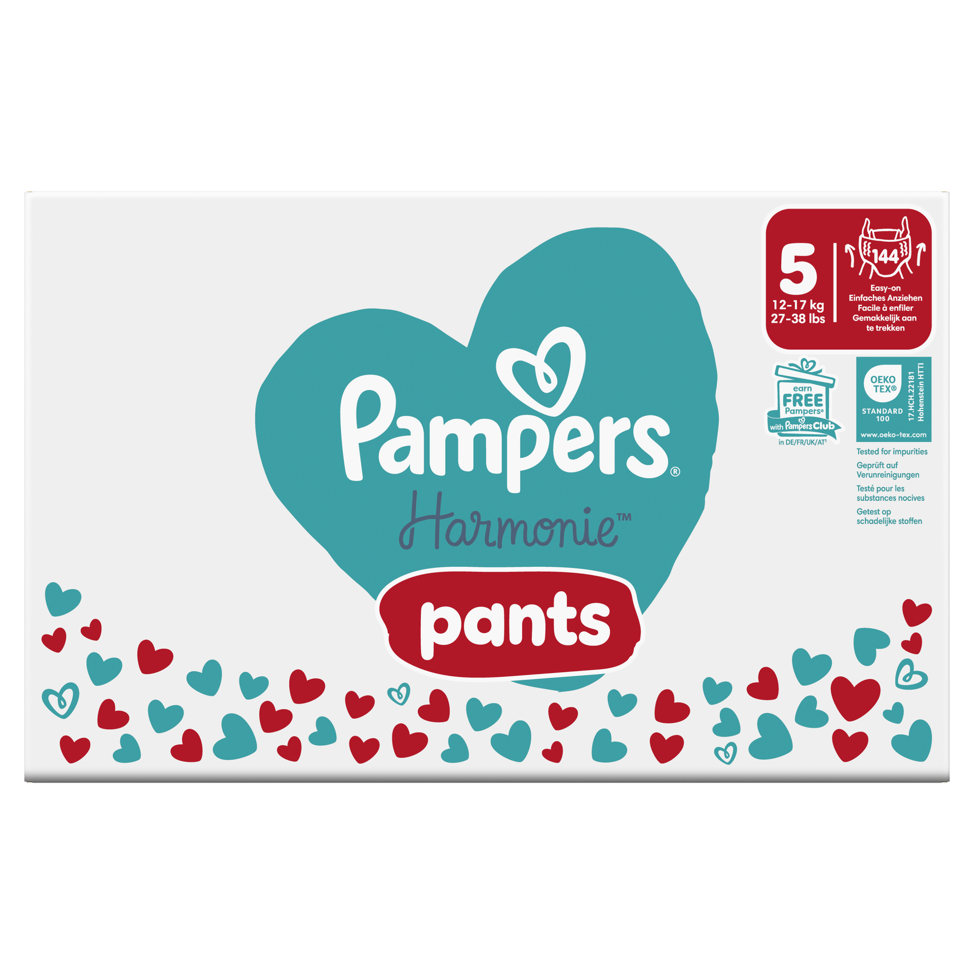 Pampers Harmonie Baby Pieluchomajtki, rozmiar 5, 12 kg-17 kg, 144 sztuk zdjęcie