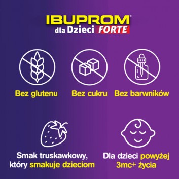 Ibuprom dla Dzieci Forte, 200 mg/5 ml, zawiesina doustna, 150 ml