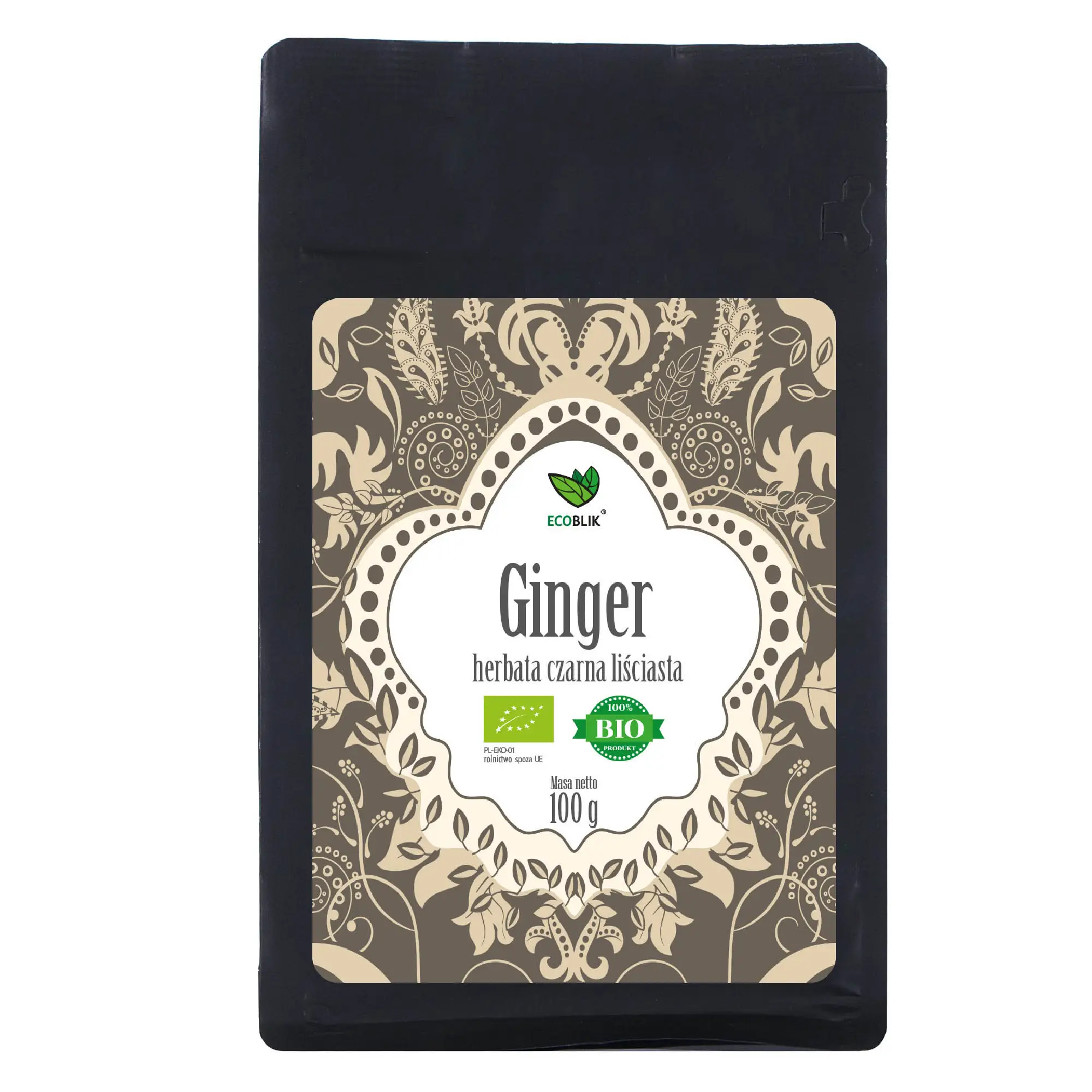 Ecoblik, Herbata czarna Ginger Eko, 100 g zdjęcie
