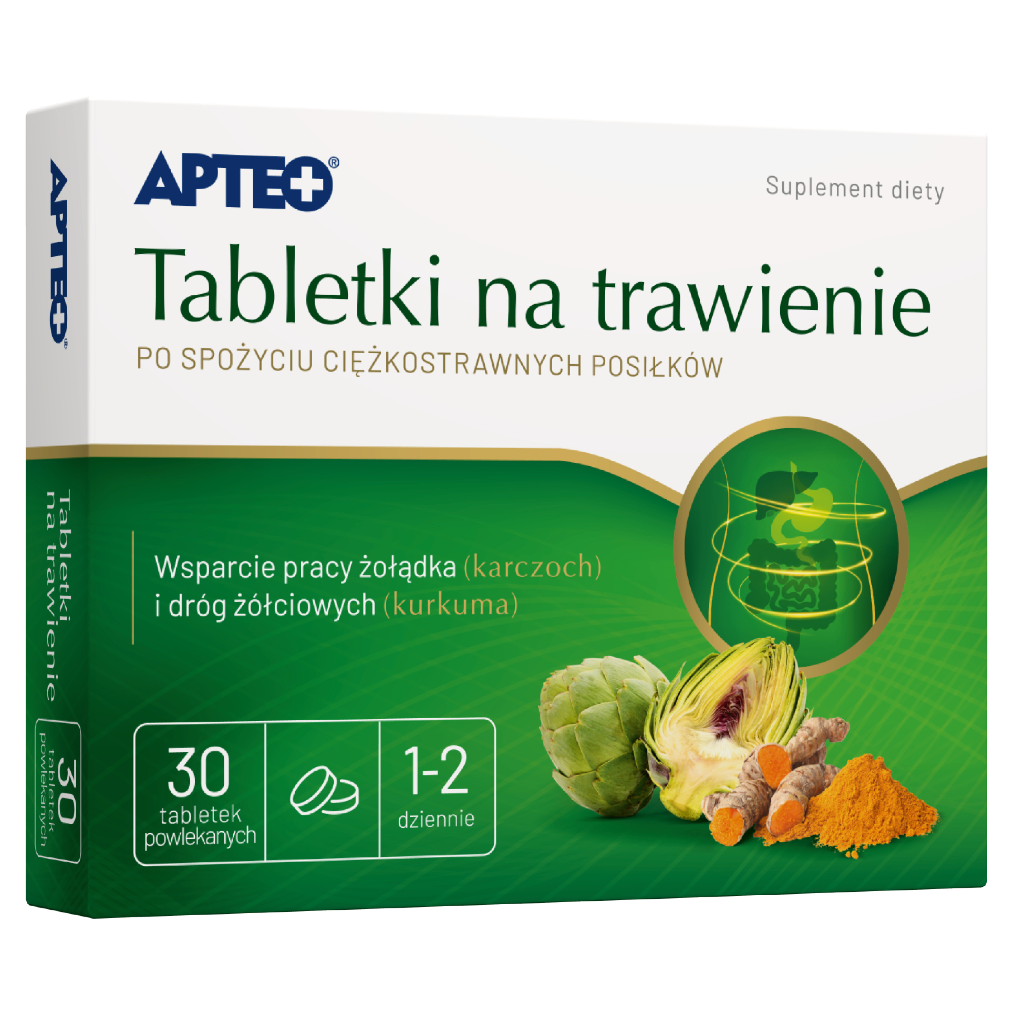 Apteo, Tabletki na trawienie, tabletki powlekane, 30 sztuk zdjęcie