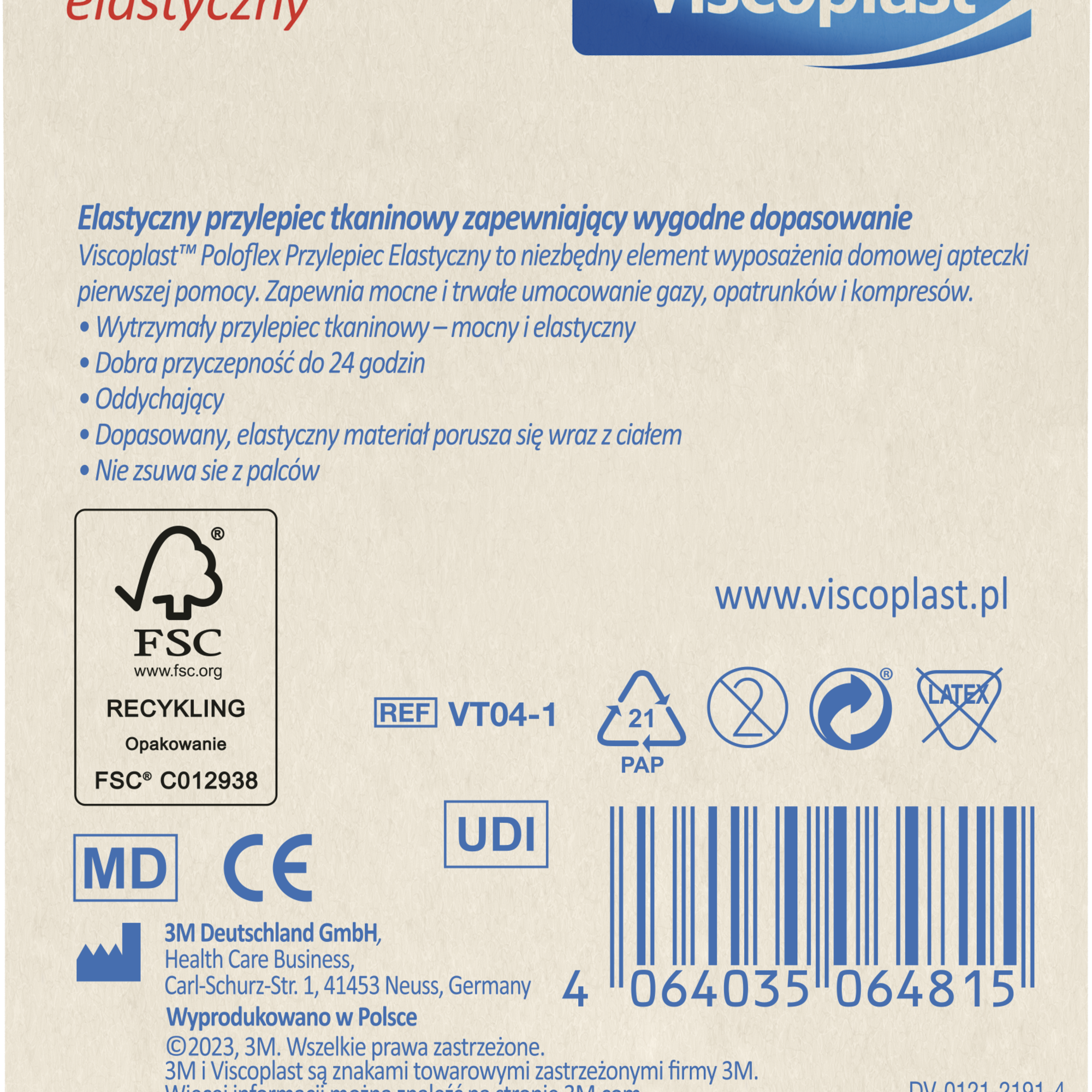Viscoplast Poloflex przylepiec elastyczny 4,2 m x 12,5 mm 1 sztuka