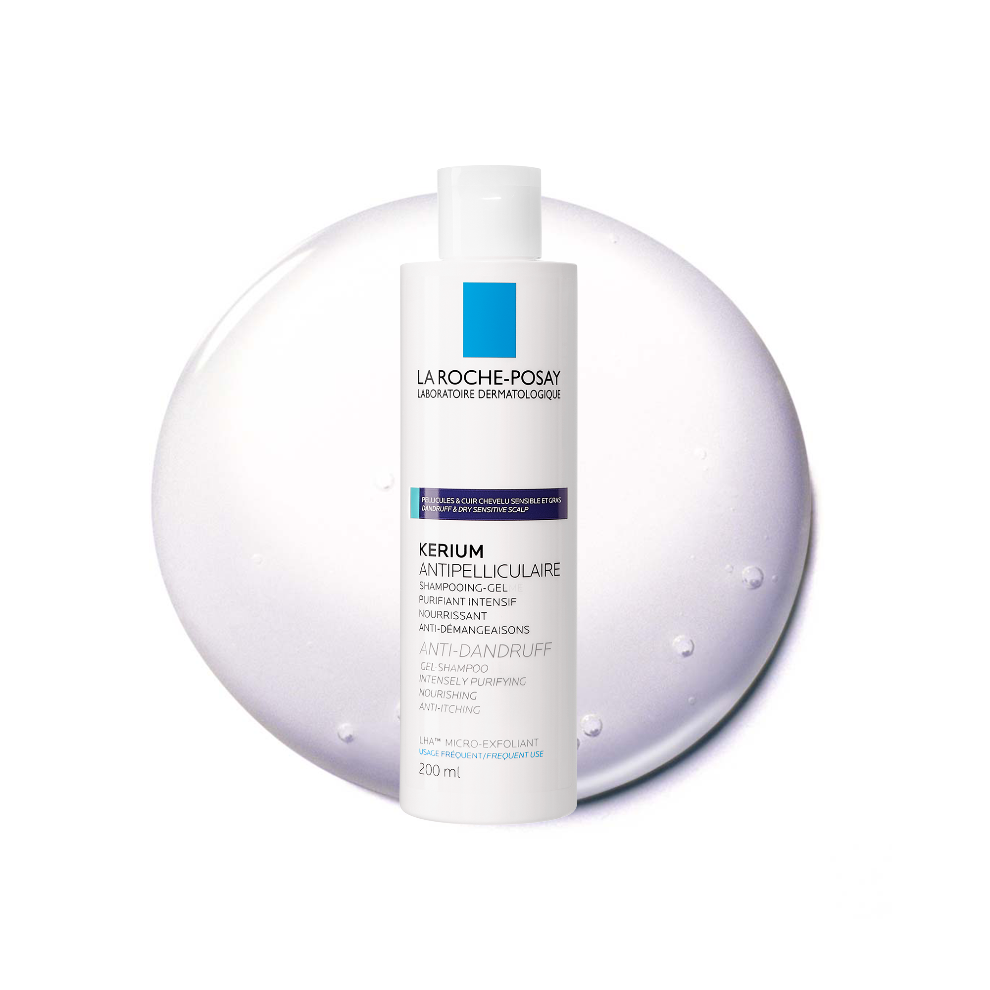 LA ROCHE-POSAY KERIUM Szampon przeciwłupieżowy na łupież tłusty - 200 ml