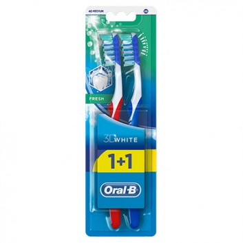 Oral-B 3D White Fresh 40 Med Szczoteczka do zębów, 2 sztuki