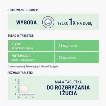 Naturell Cynk + C do żucia, 120 tabletek