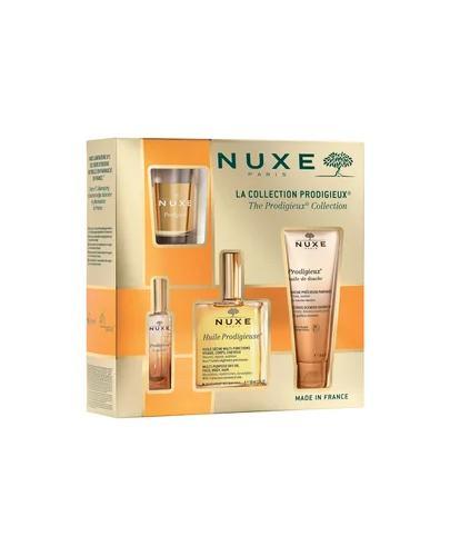  Nuxe Prodigieux Zestaw świąteczny 2024 Suchy olejek do pielęgnacji twarzy, ciała i włosów 100 ml + Perfumy 15 ml + Olejek pod prysznic 100 ml + Świeca zapachowa 60 g zdjęcie