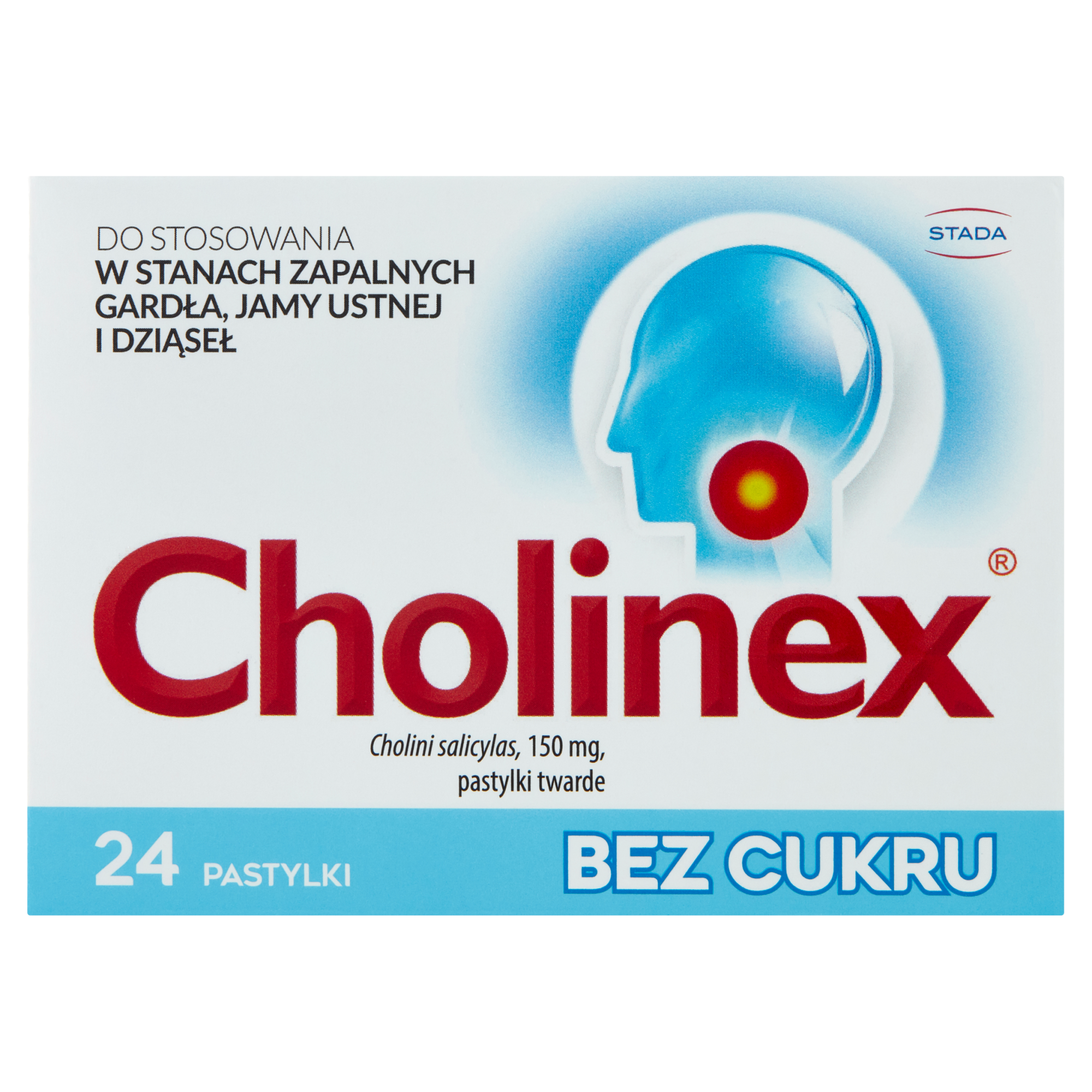 Cholinex Sugarfree pastylki do ssania na ból gardła - 24 sztuki zdjęcie