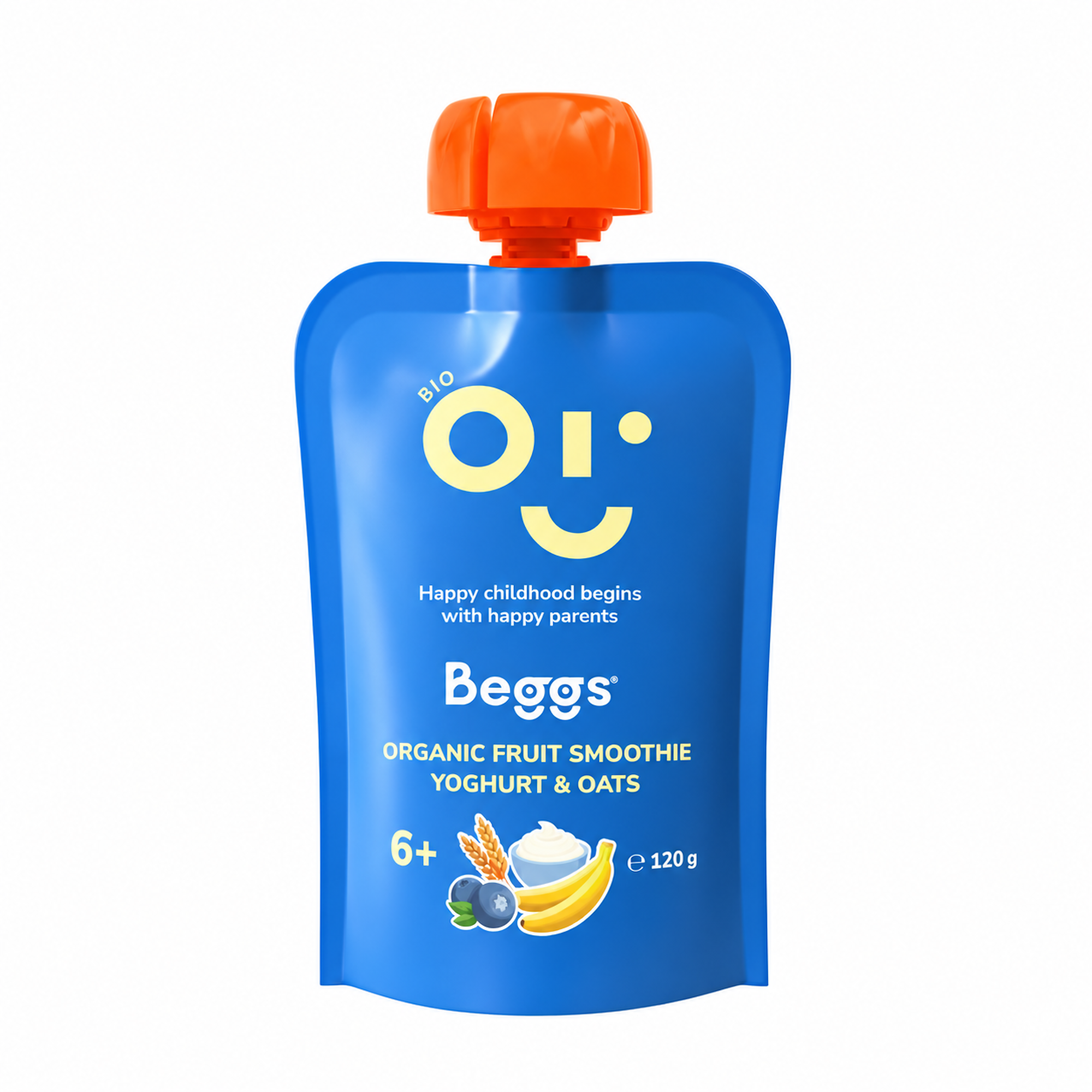 Beggs BIO Smoothie z owocem, jogurtem i płatkami owsianymi, 120 g zdjęcie