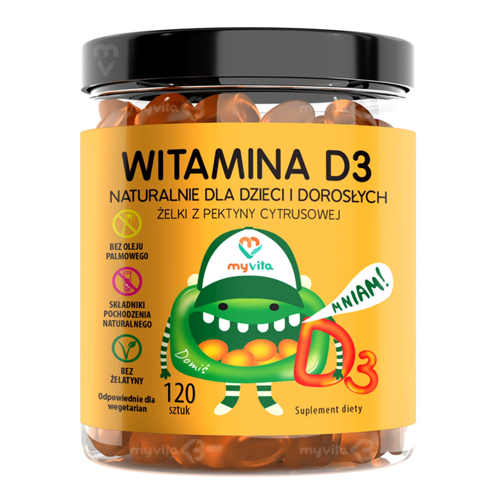 MyVita Witamina D3, żelki z pektyny cytrusowej, 120 sztuk zdjęcie