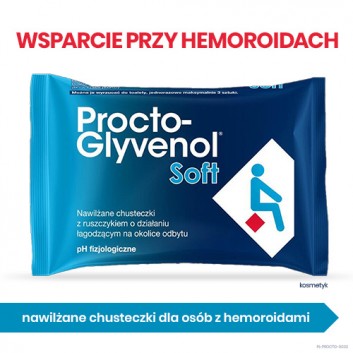 Procto-Glyvenol Soft, nawilżane chusteczki dla osób z hemoroidami, 30 sztuk