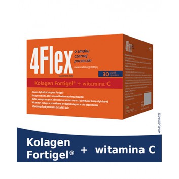 4 Flex kolagen nowej generacji z witaminą C o smaku czarnej porzeczki 30 saszetek