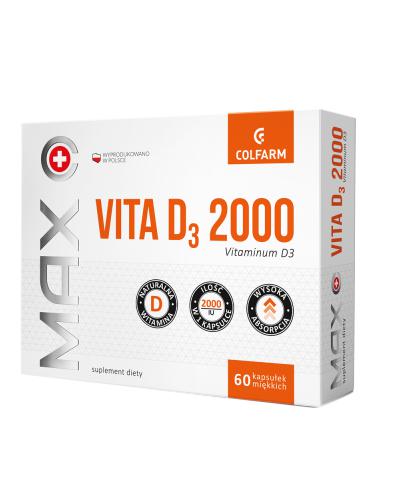 COLFARM Max Vita D3 2000 - 60 kaps. - cena, dawkowanie, opinie  zdjęcie