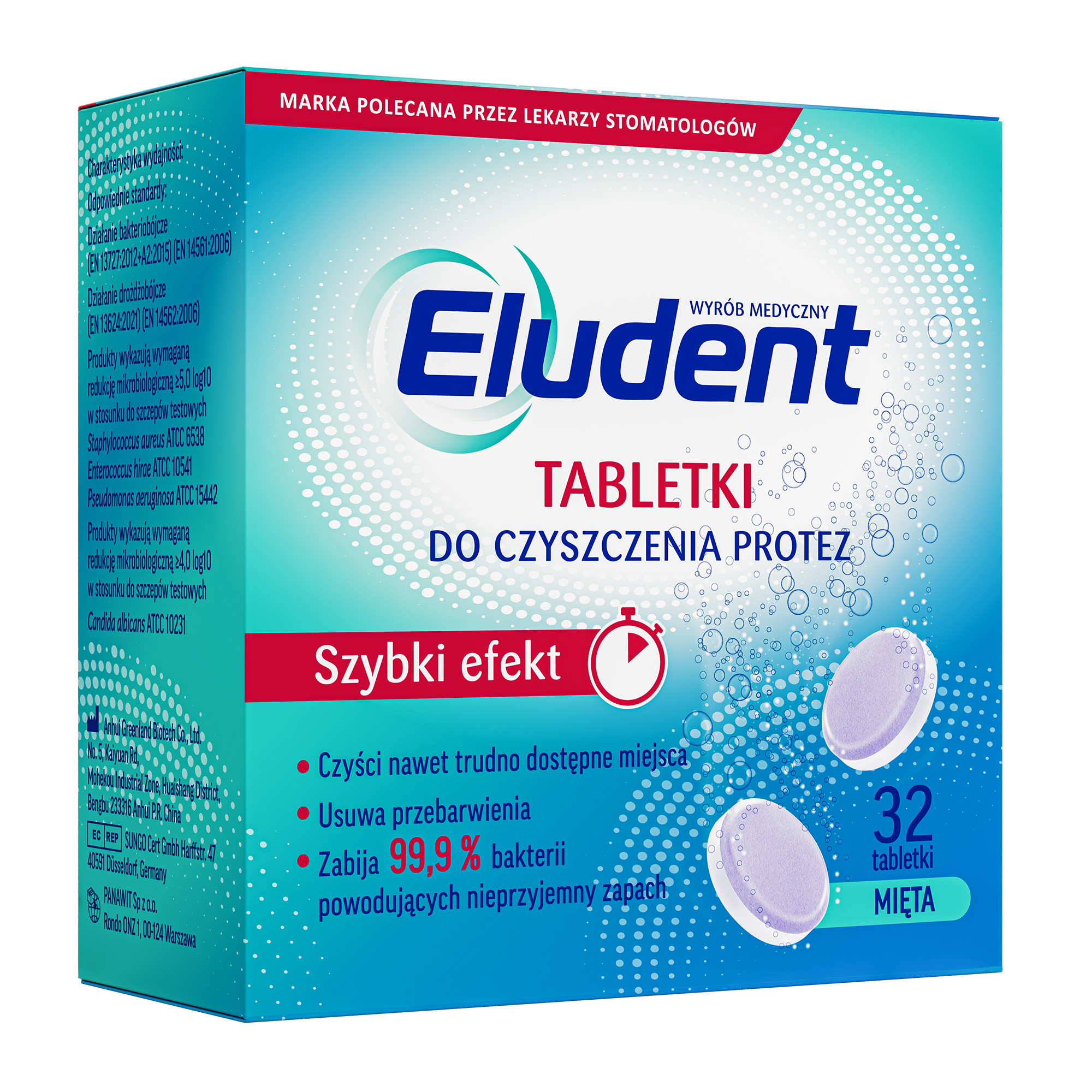 Eludent Tabletki do czyszczenia protez, 32 sztuki