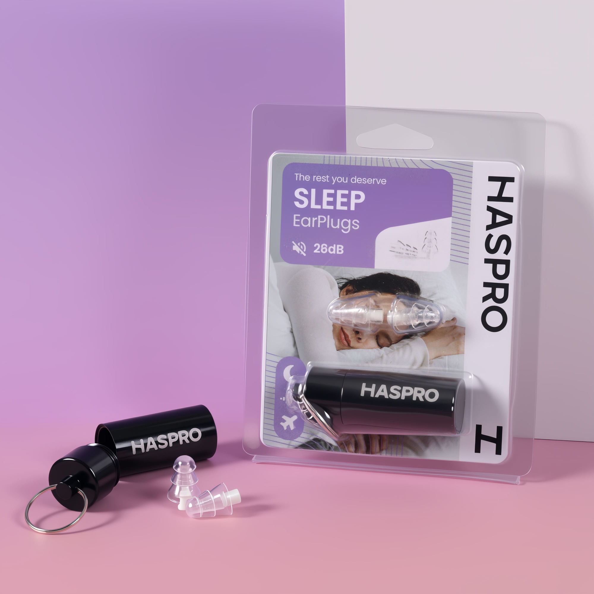 Haspro Sleep Earplugs Zatyczki do uszu do spania i odpoczynku - 1 para 