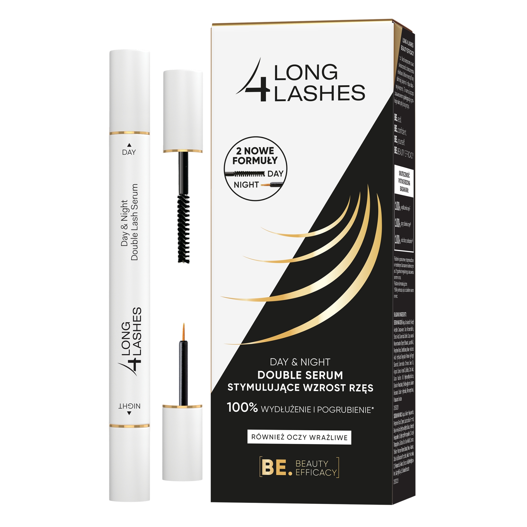 Long 4 Lashes Day&Night, double serum stymulujące wzrost rzęs, 2x3 ml