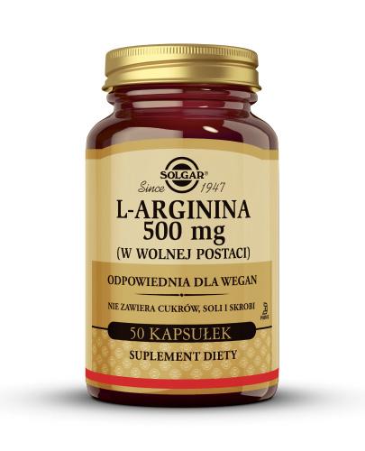SOLGAR L-ARGININA 500 mg 50 kaps. zdjęcie