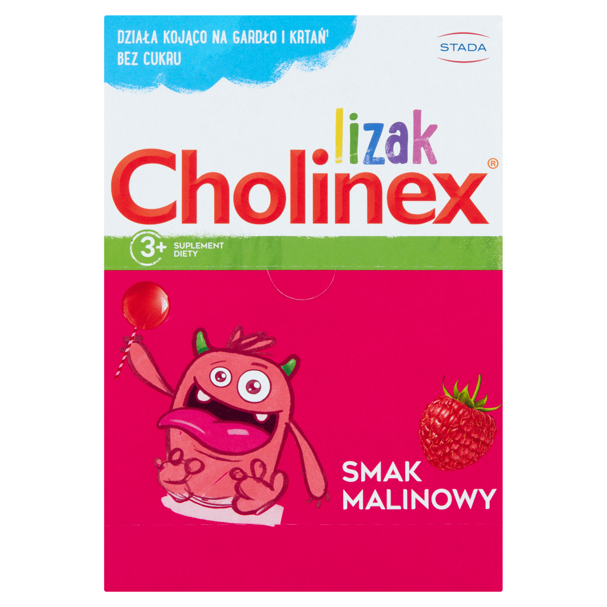 Cholinex lizak smak malinowy, 1 sztuka zdjęcie