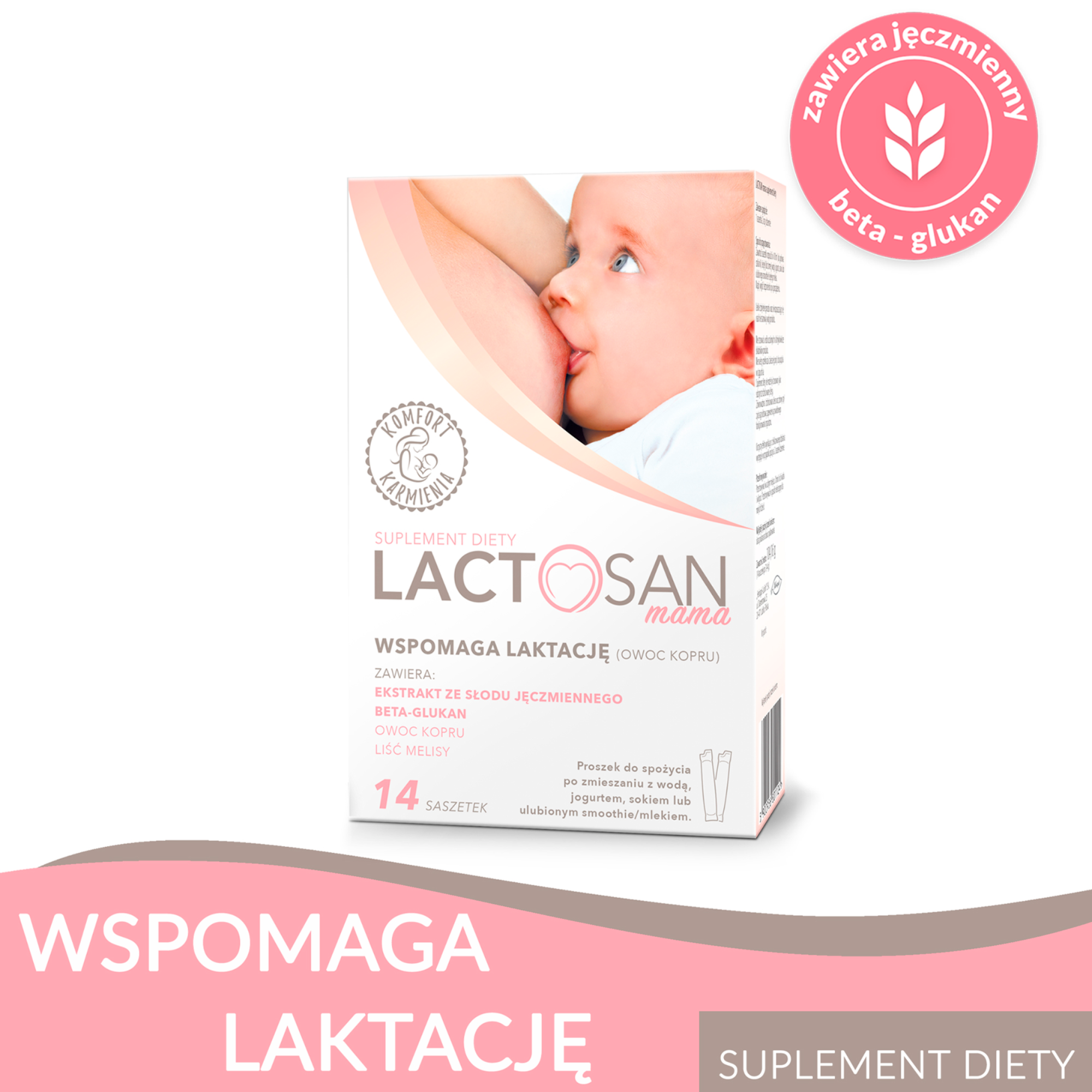 Lactosan Mama wspomaga laktację 14 saszetek