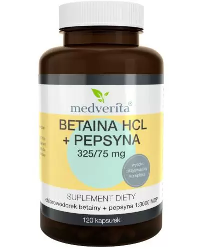 Medverita Betaina HCL + Pepsyna 120 kapsułek zdjęcie