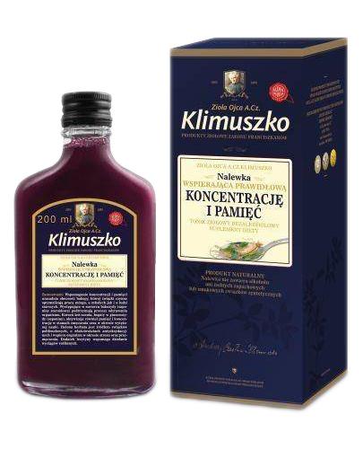 Zioła Ojca Klimuszko Nalewka wspierająca prawidłową koncentrację i pamięć, 200 ml, cena, opinie, wskazania zdjęcie