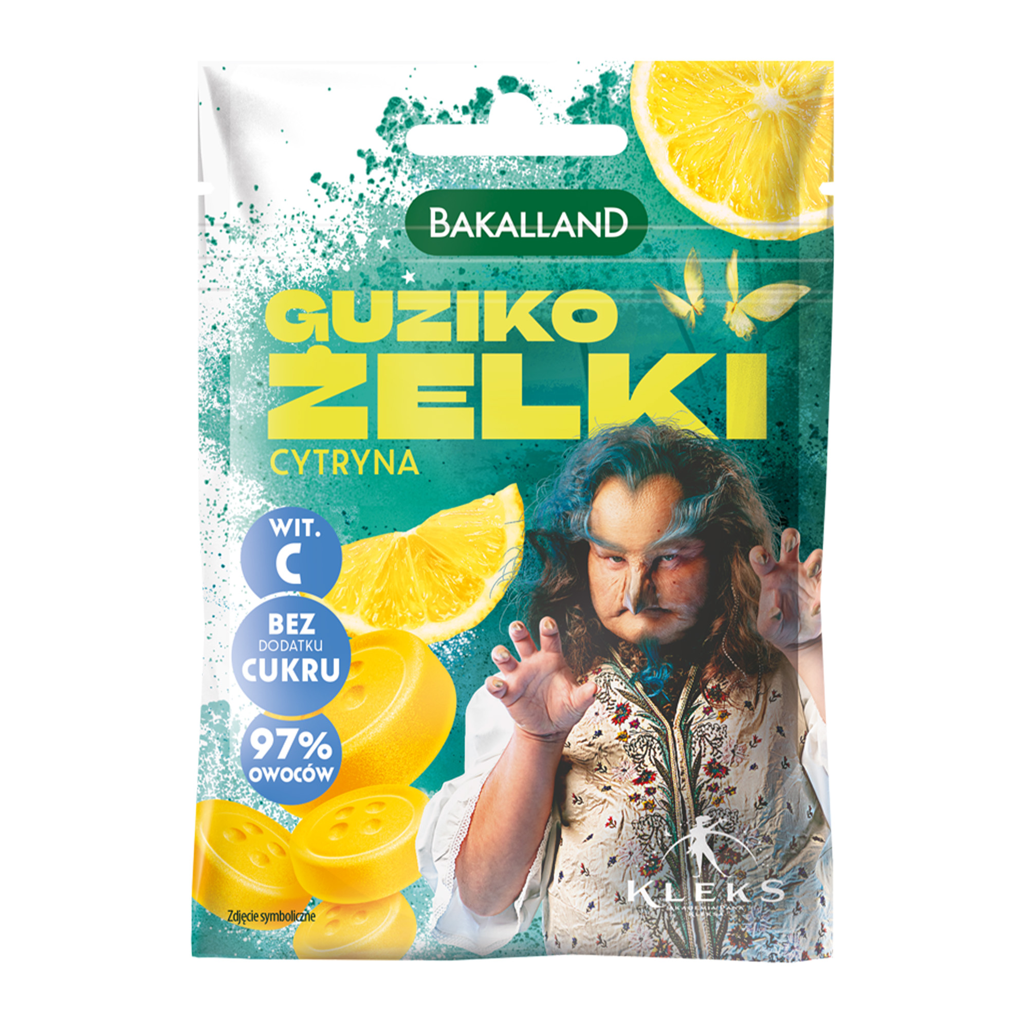 Bakalland KLEKS Guziko żelki cytrynowe, 34 g  zdjęcie
