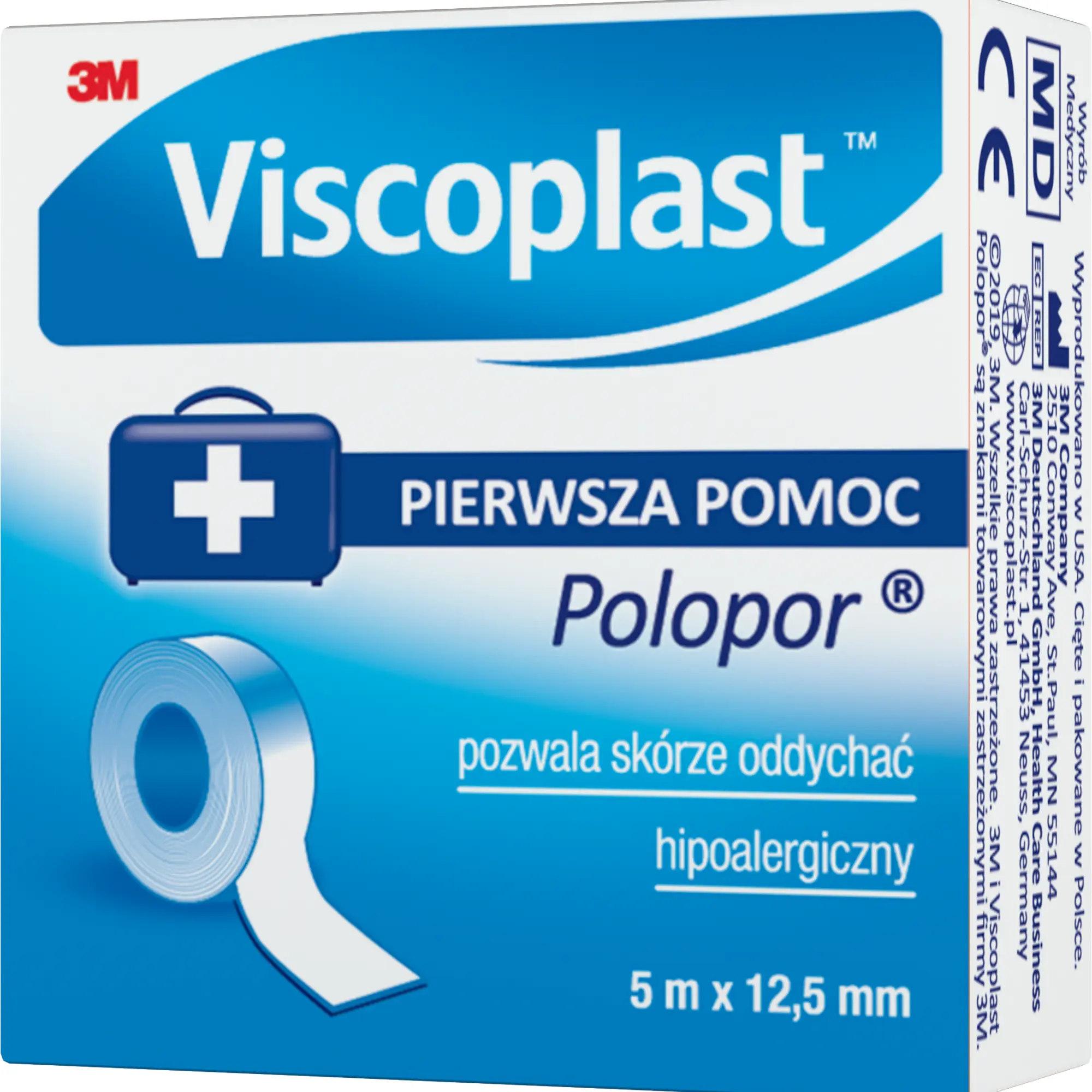 VIscoplast Pierwsza pomoc Polopor przylepiec włókninowy 5m x 12,5mm 1 sztuka