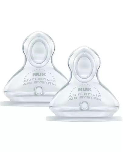 NUK First Choice+ antykolkowy smoczek do butelki silikonowy 0-6m S 2 sztuki [709244] zdjęcie