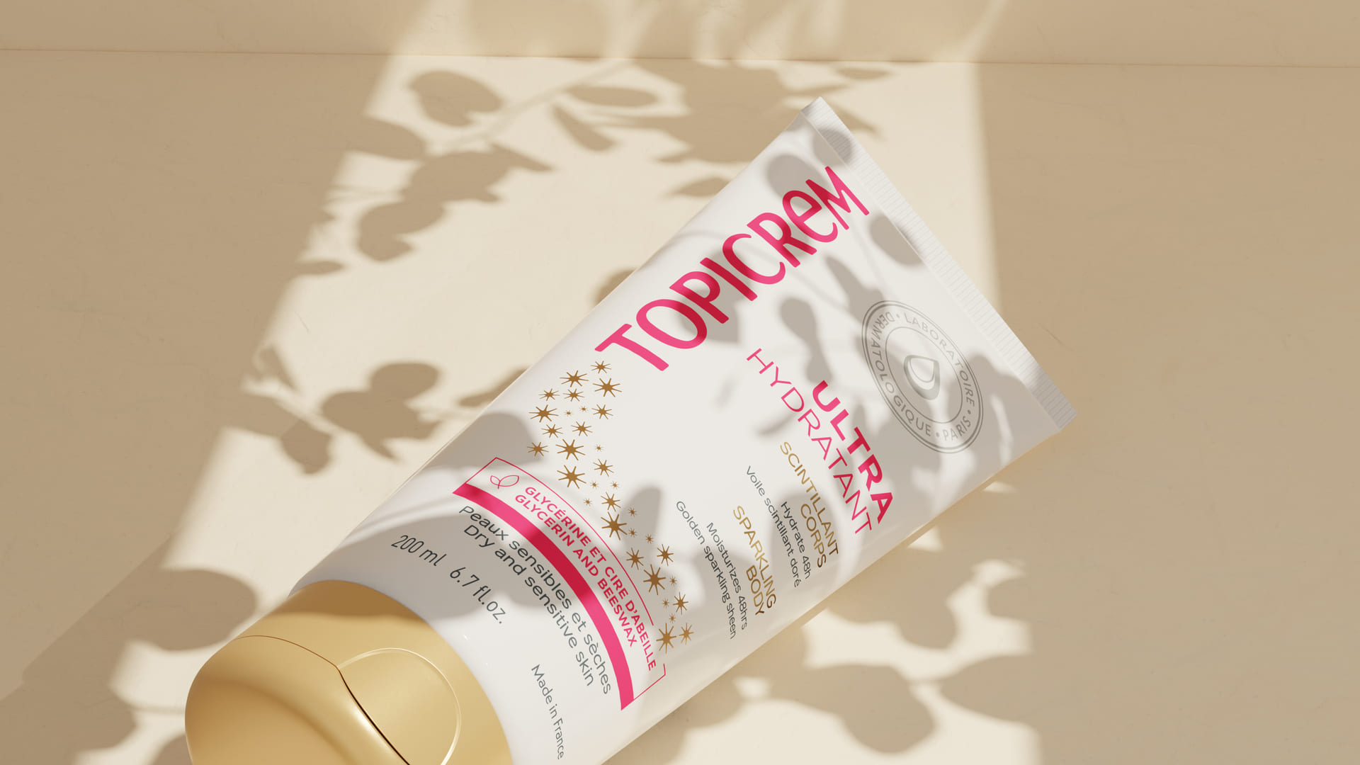 Topicrem, Ultra-Moisturizing Sparkling BodY, ultra-nawilżający balsam rozświetlający do ciała, 200 ml