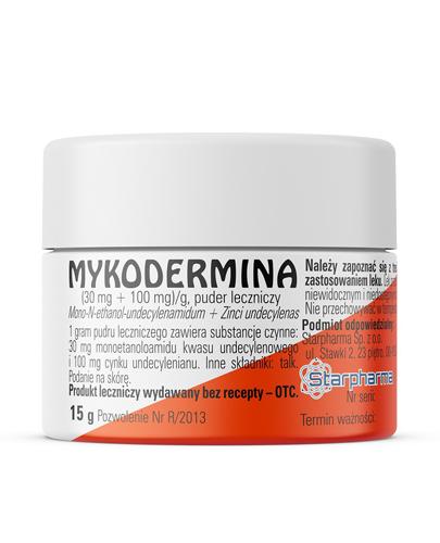 Mykodermina Puder leczniczy, 15 g na grzybicę skóry, cena, opinie, stosowanie  zdjęcie