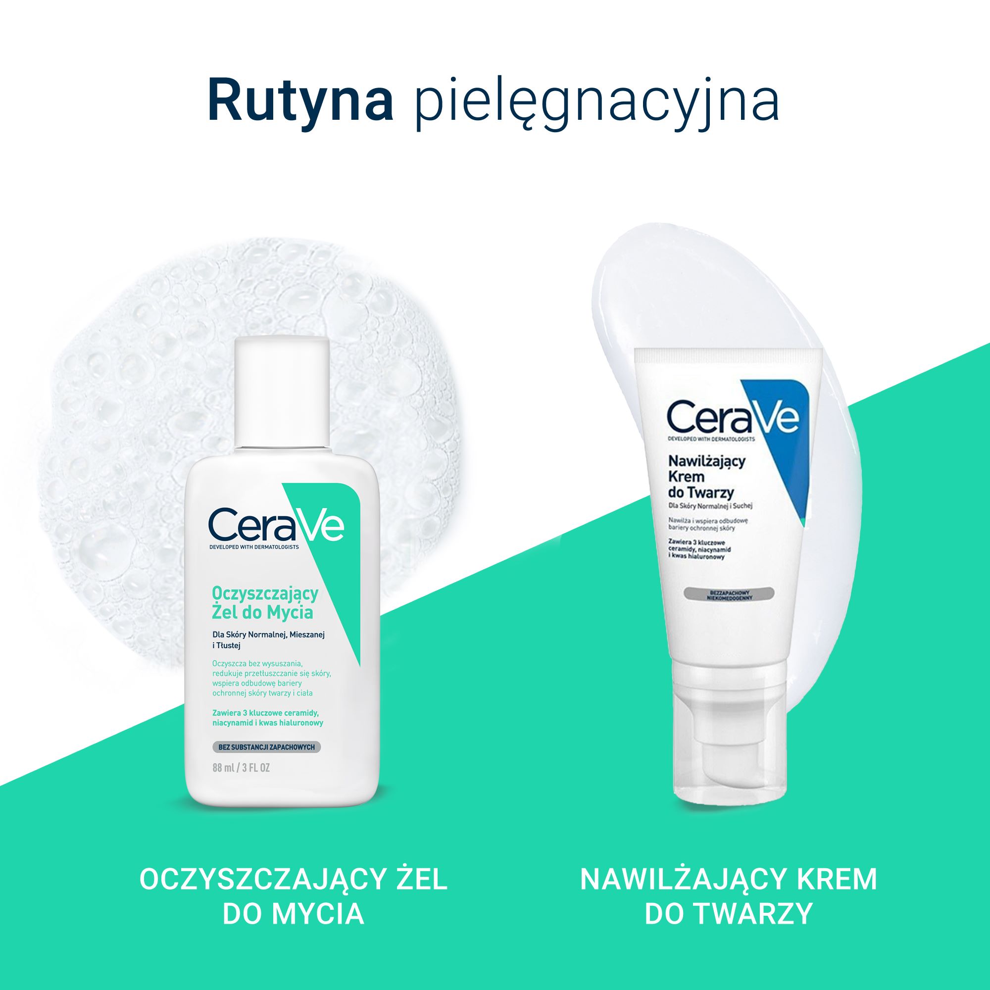 Cerave, Oczyszczający, żel do mycia z ceramidami dla skóry normalnej, mieszanej i tłustej, 88 ml