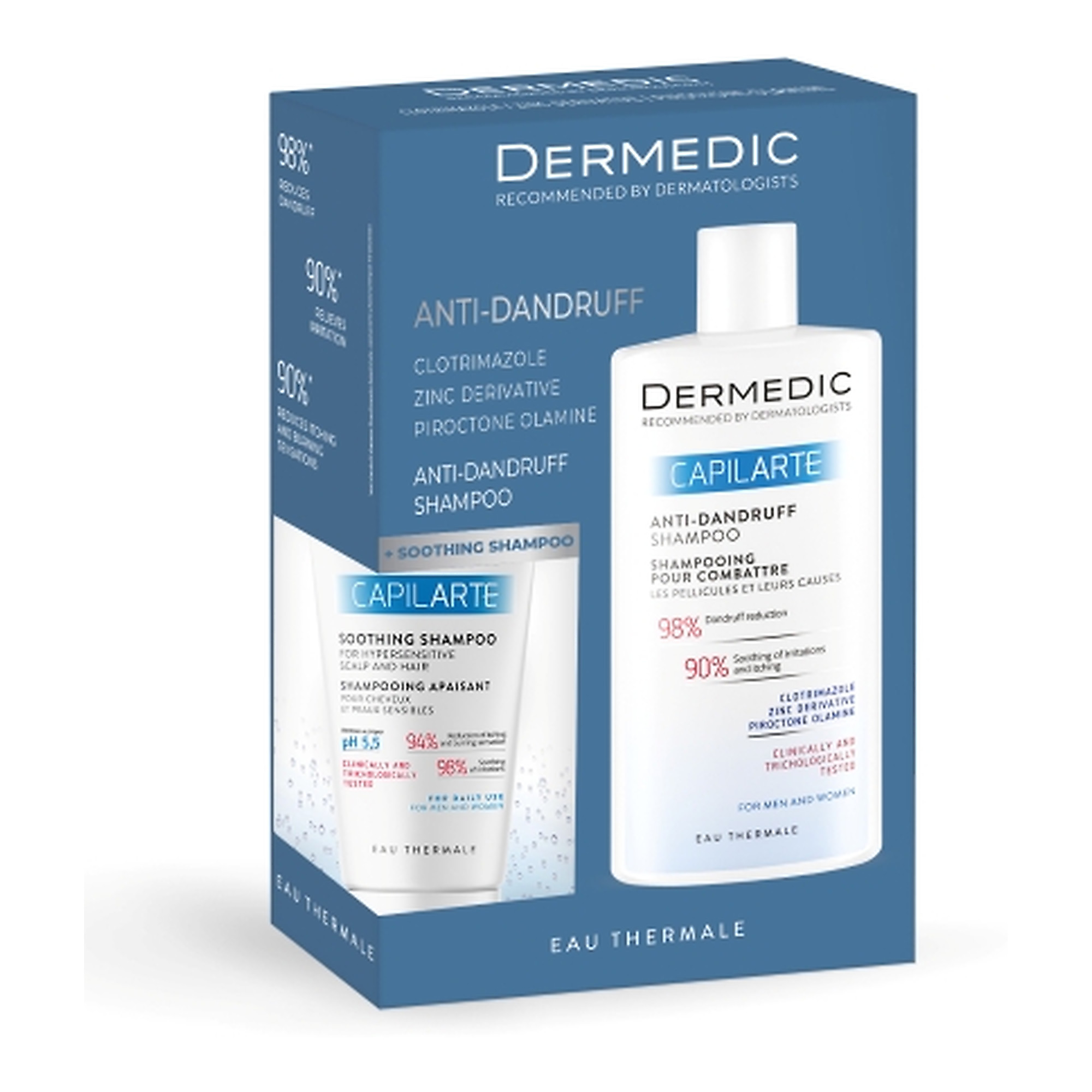 Dermedic Capilarte Zestaw Szampon zwalczający łupież, 300 ml + Szampon kojący, 150 ml