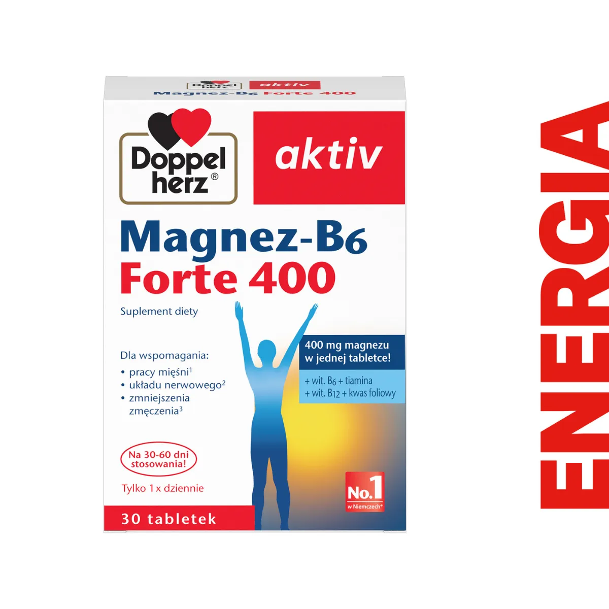 Doppelherz aktiv, Magnez-B6 Forte 400, tabletki, 30 sztuk