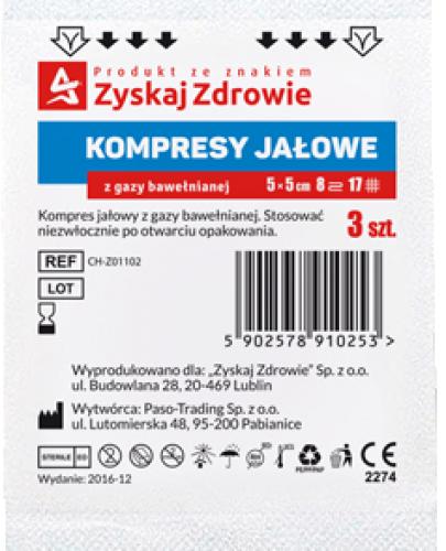 Zyskaj Zdrowie Kompresy jałowe z gazy 17 nitkowe 8 warstwowe 5 x 5 cm 3 sztuki zdjęcie