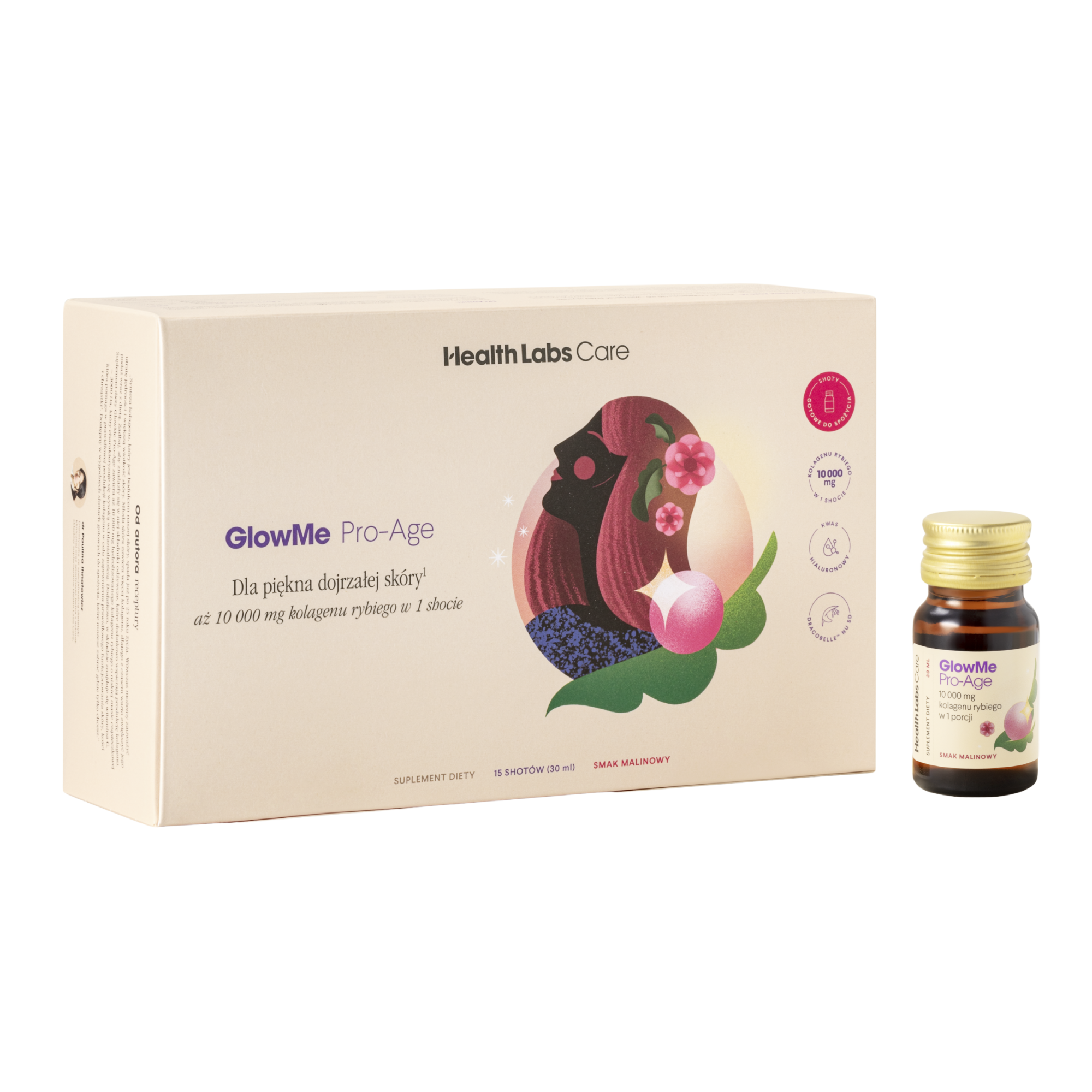 GlowMe Pro-Age smak malinowy, 15 shotów x 30 ml zdjęcie