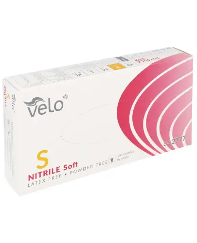 Velo Nitrile Soft rękawice nitrylowe bezpudrowe rozmiar S 100 sztuk zdjęcie
