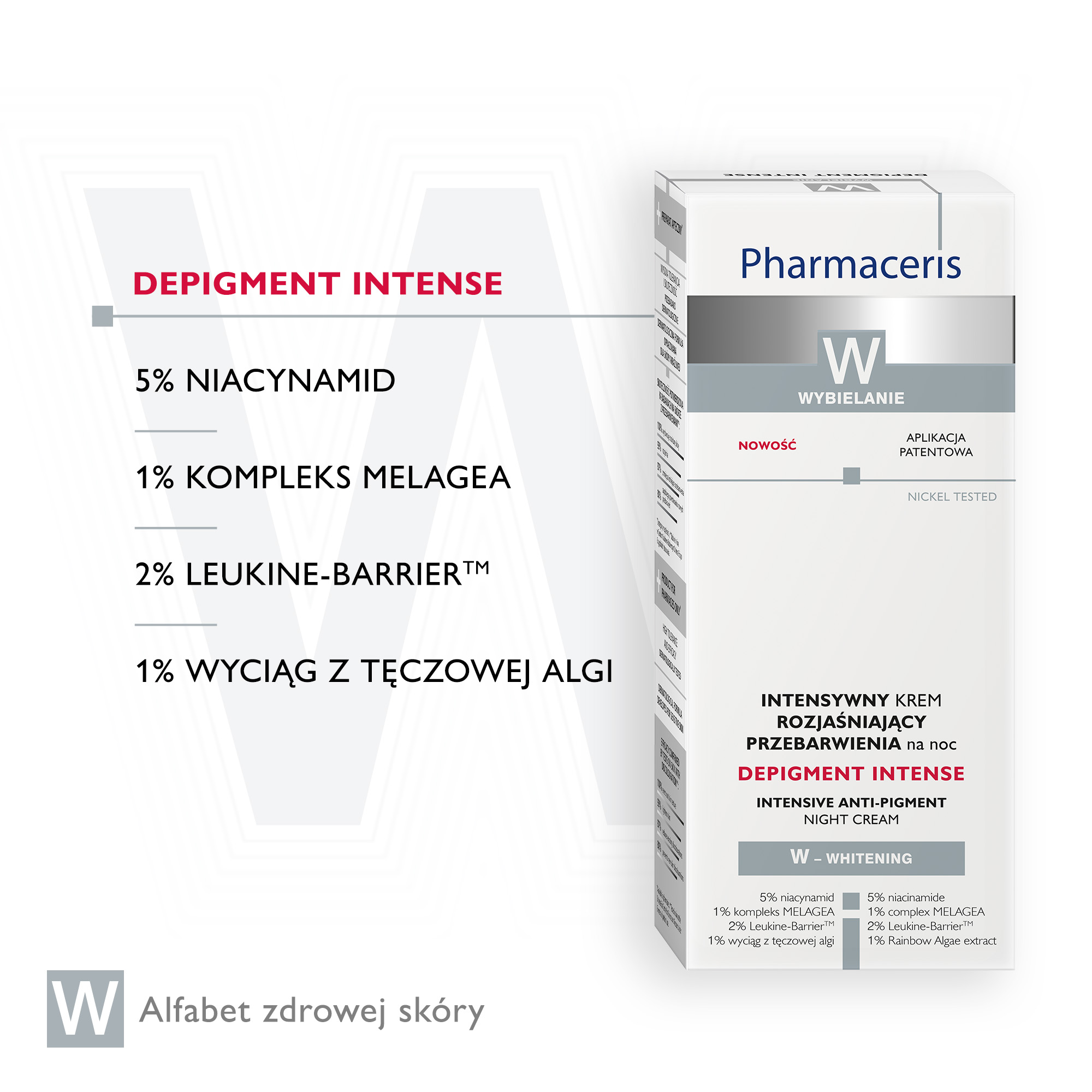 Pharmaceris W Depigment Intense Krem intensywny rozjaśniający przebarwienia na noc, 50 ml