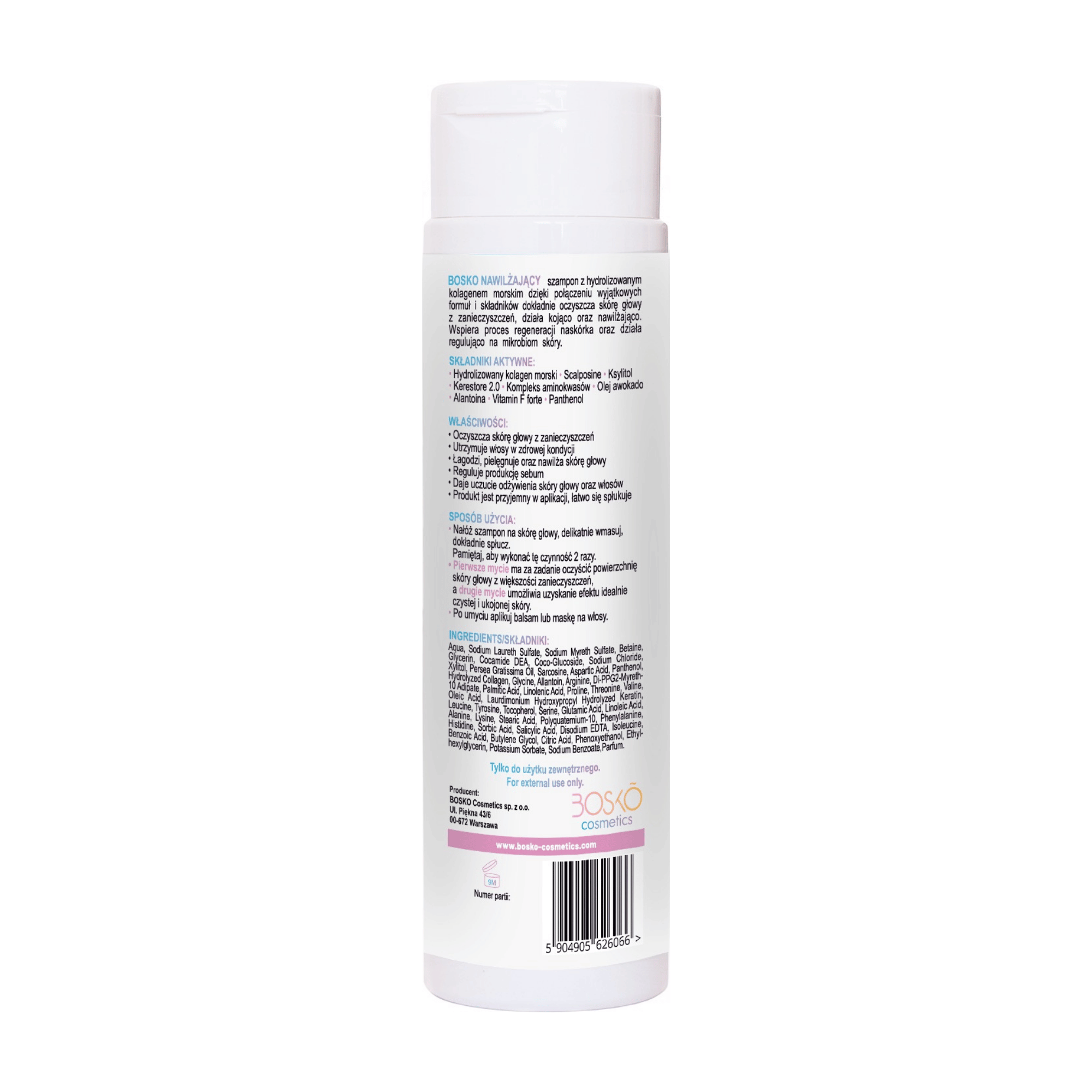 Bosko Szampon do włosów nawilżający, 250 ml