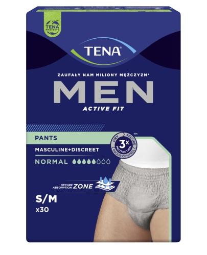 TENA Men Pants Normal Grey S/M 75-105 cm, bielizna chłonna, 30 sztuk zdjęcie
