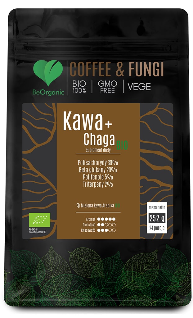 BeOrganic, Kawa Arabica mielona + Chaga BIO, proszek, 1 sztuka zdjęcie