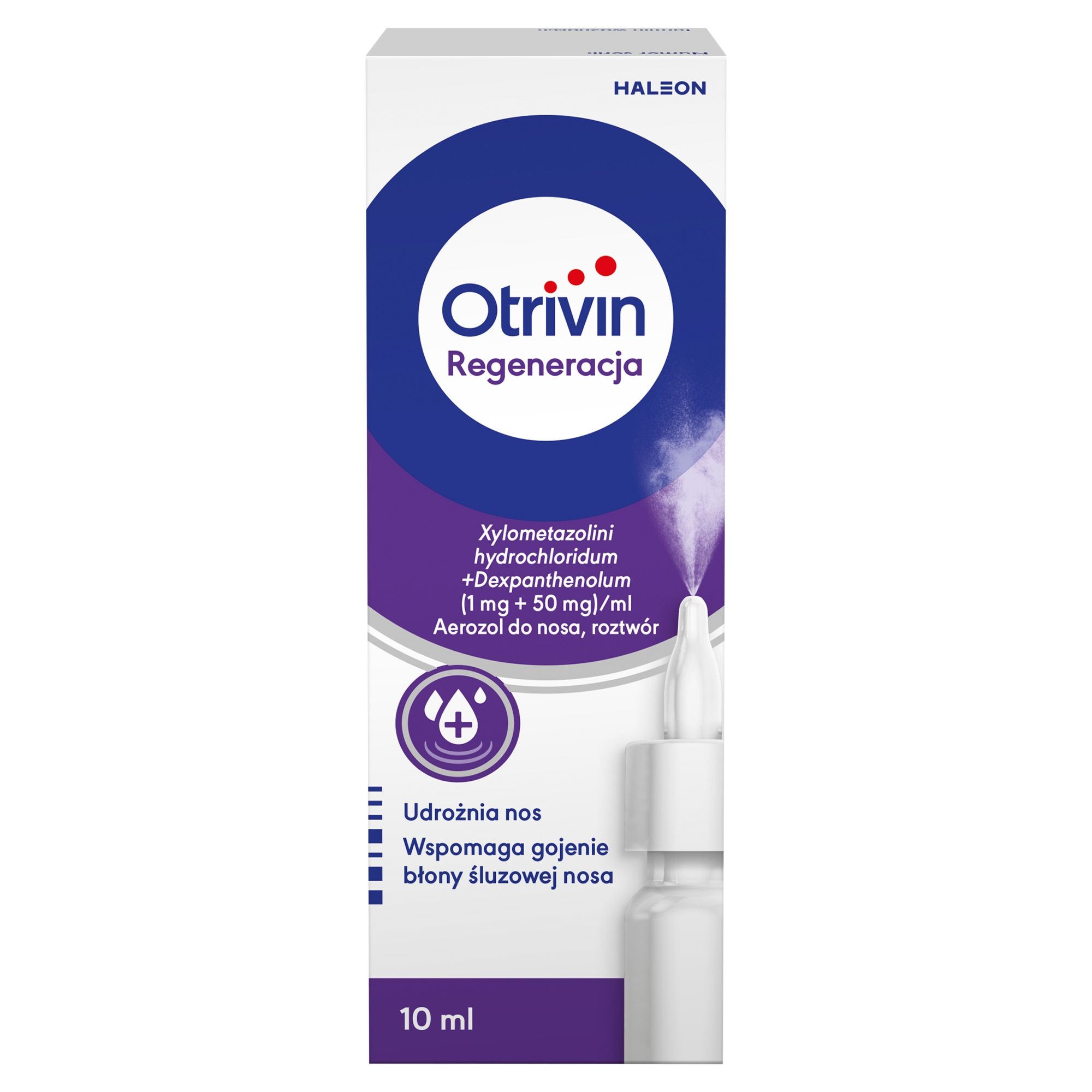 Otrivin Regeneracja, 1 mg+50 mg/ml, aerozol do nosa, 10 ml