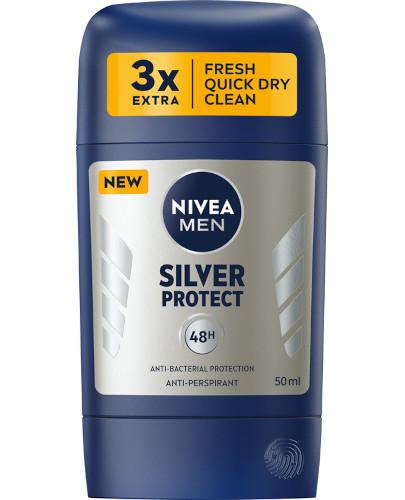 NIVEA MEN Antybakteryjny antyperspirant w sztyfcie Silver Protect, 50 ml zdjęcie
