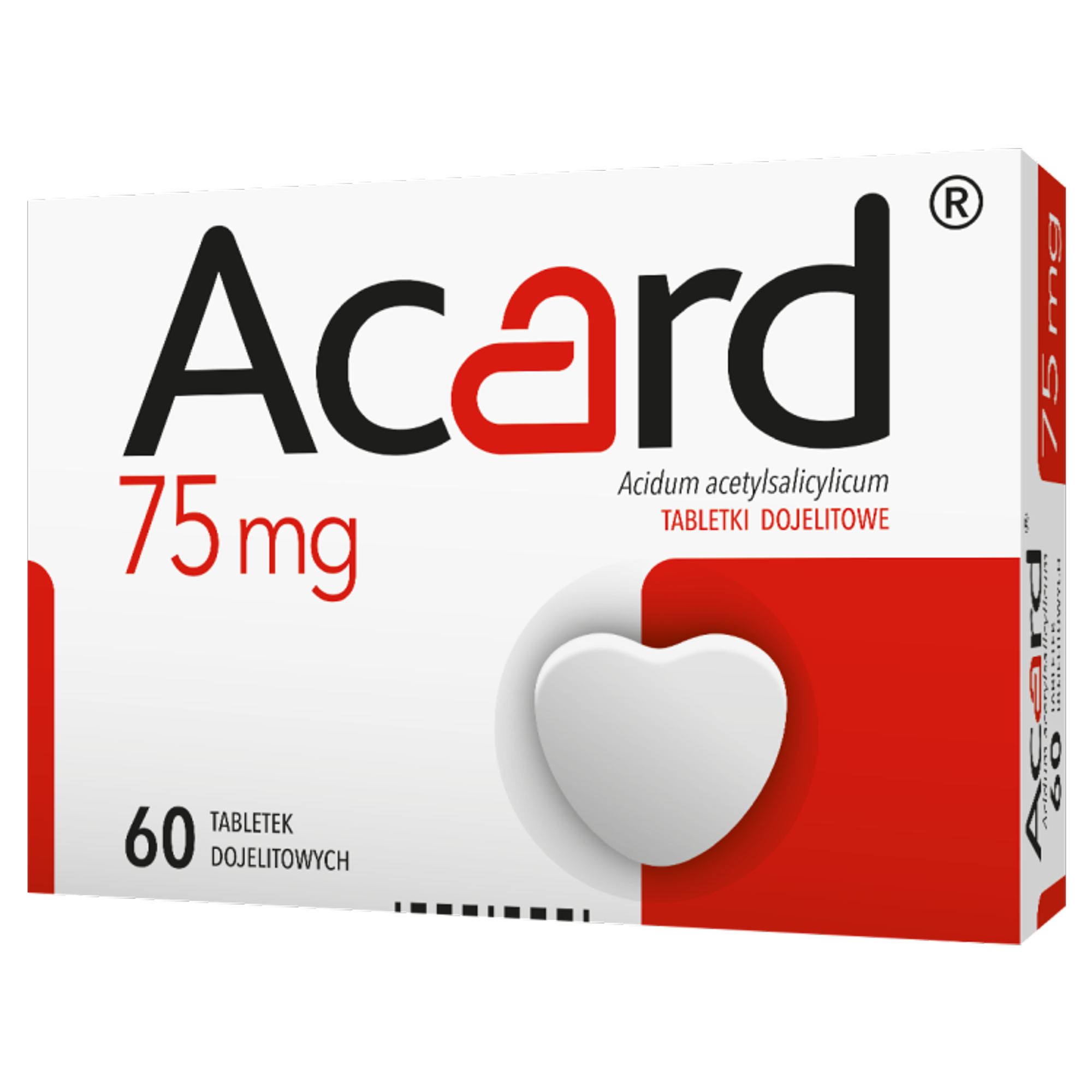 Acard 75 mg, 60 tabletek dojelitowych powlekanych zdjęcie