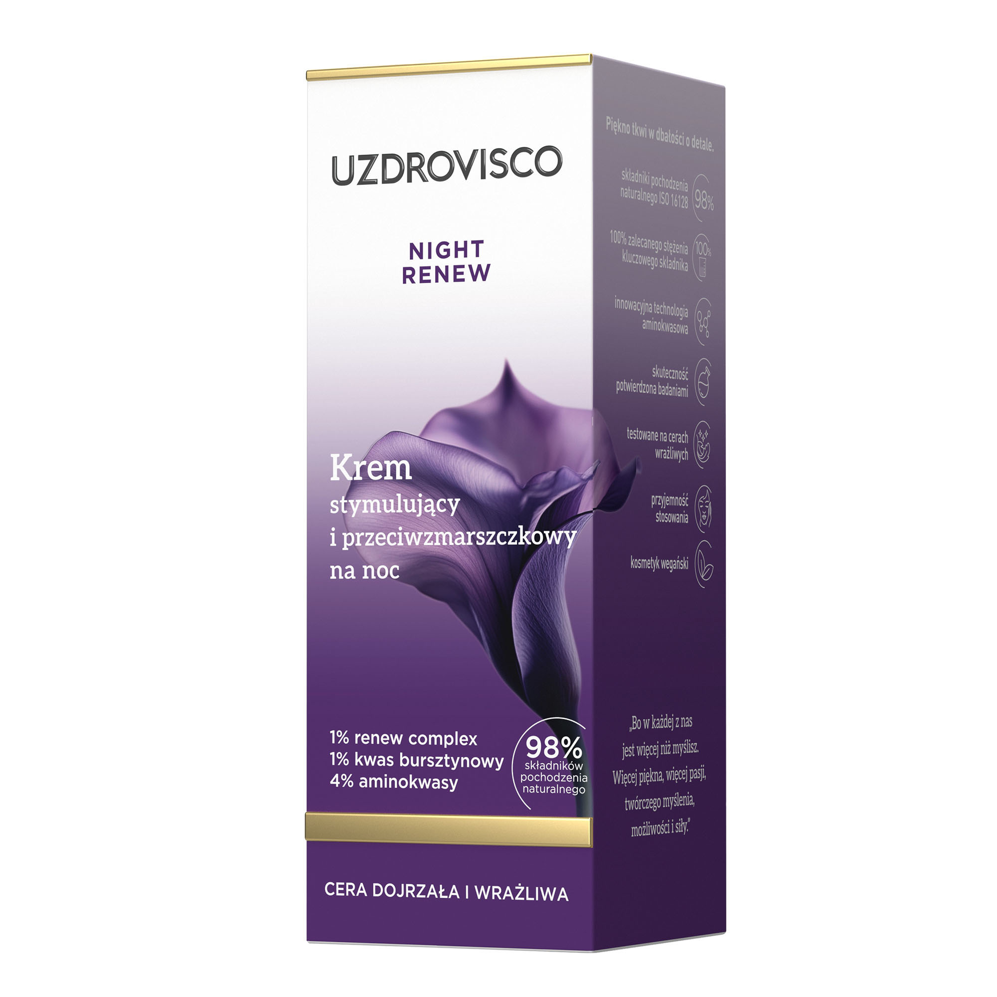 Uzdrovisco  Night Renew Krem stymulujący i przeciwzmarszczkowy na noc, 50 ml
