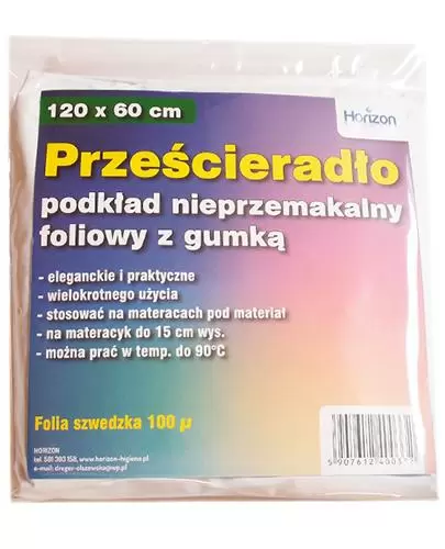 Horizon prześcieradło podkład nieprzemakalny foliowy z gumką 120 cm x 60 cm 1 sztuka zdjęcie