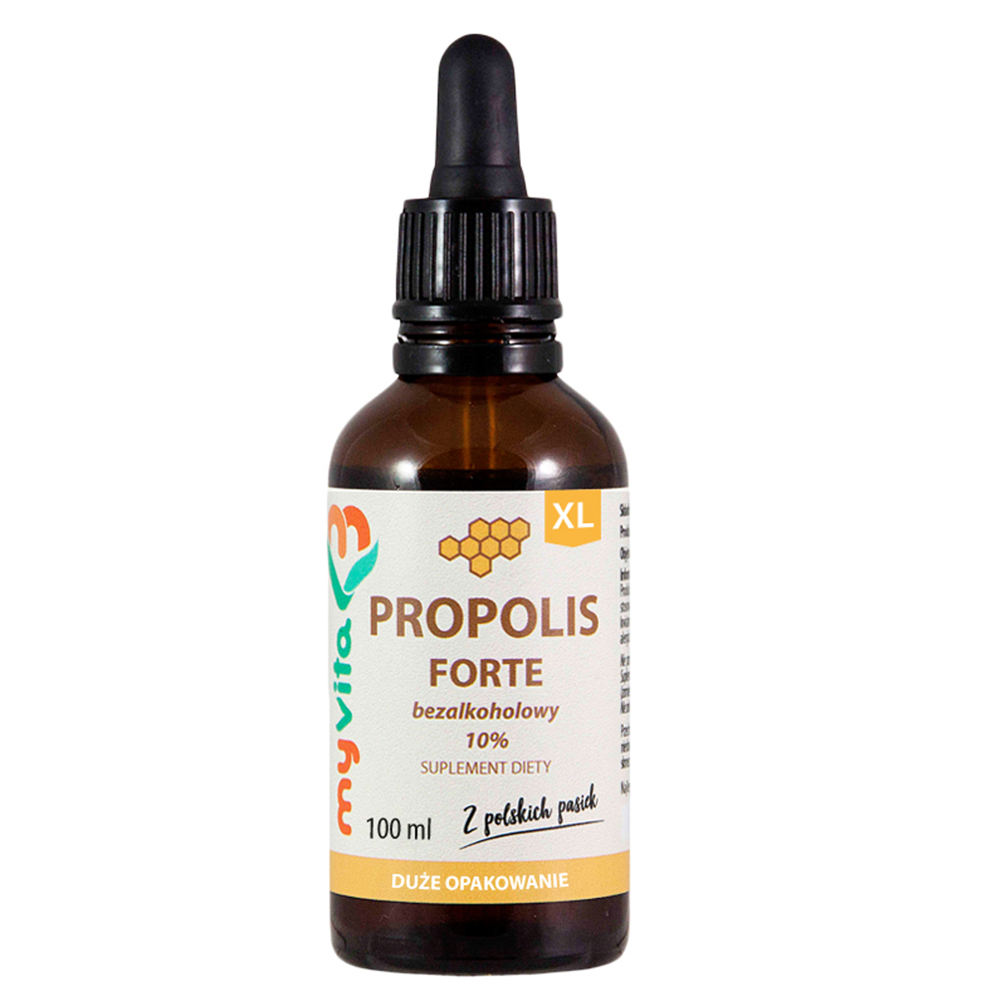MyVita, Propolis Forte Bezalkoholowy 10% Krople XL, krople, 100 ml