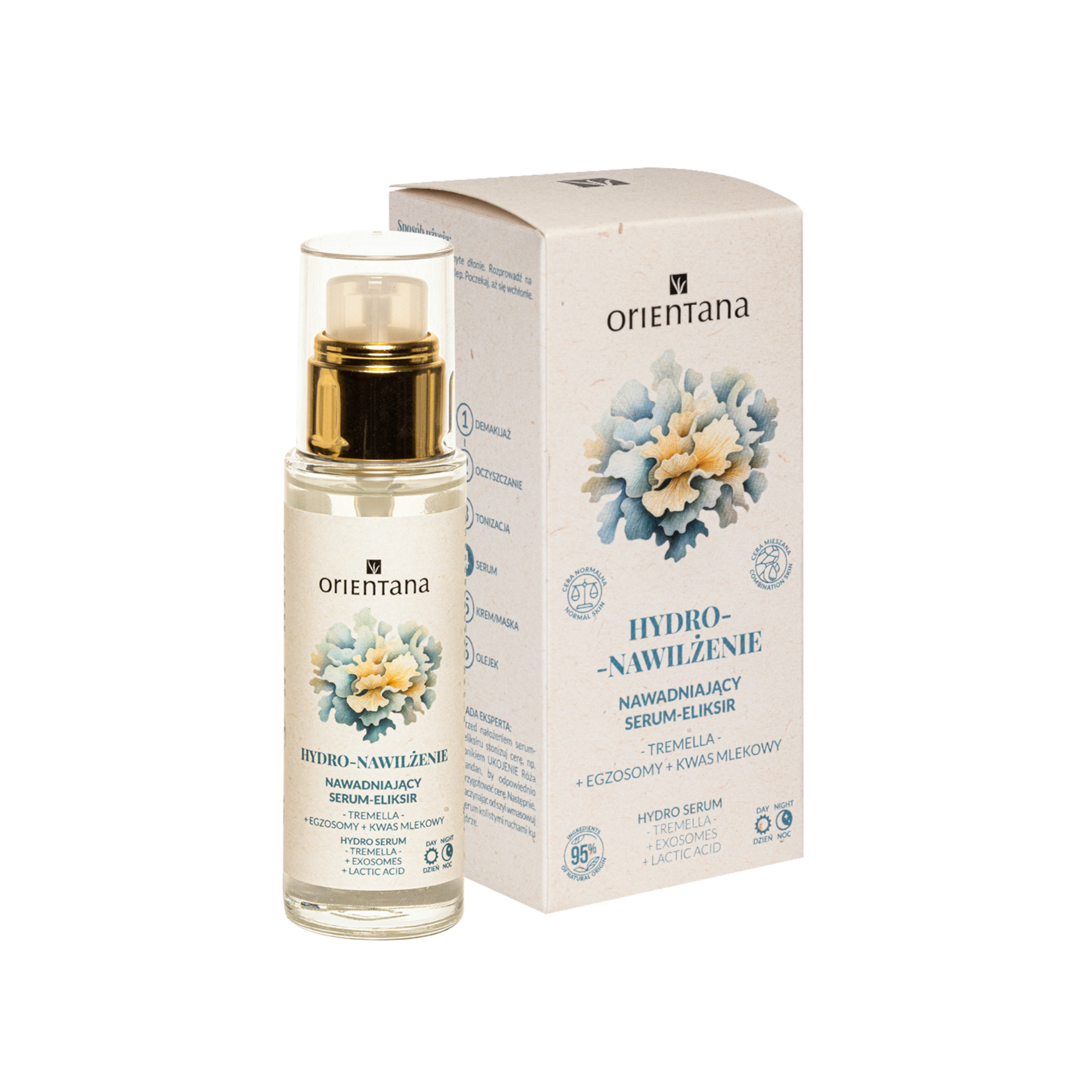 Orientana Hydro Nawilżenie nawadniające serum eliksir tremella, egzosomy kwas mlekowy, 30 ml  zdjęcie