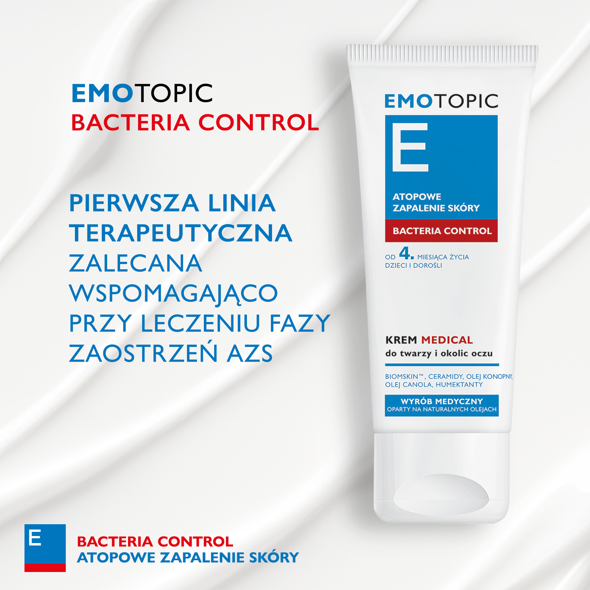 Emotopic Bacteria Control krem Medical do twarzy i okolic oczu 50 ml