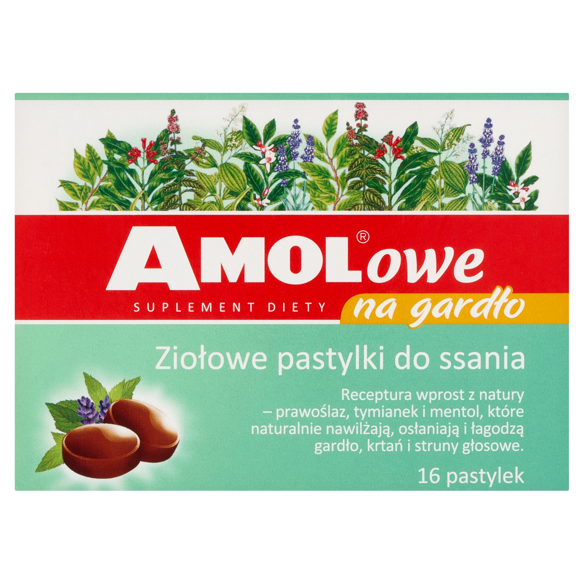 Amolowe na gardło Pastylki do ssania, 16 sztuk zdjęcie